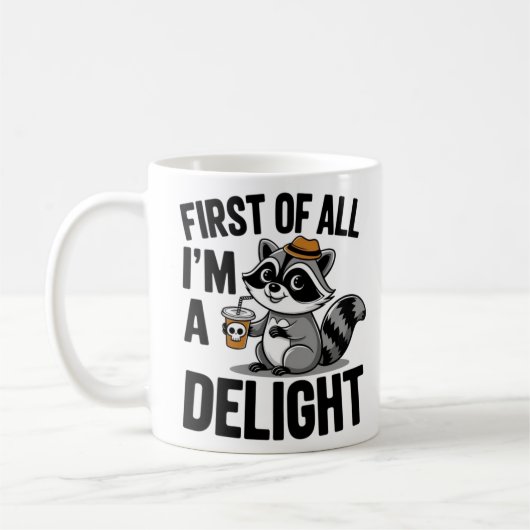 Du bist komisch, ich Behalt dir, Funny Raccoon und Kaffeetasse (Links)