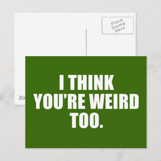 Du bist komisch zu Postkarte (Vorne/Hinten)