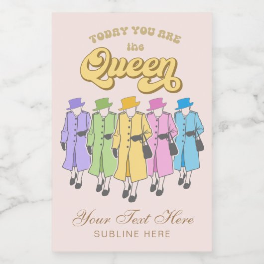 Du bist Königin Birthday Jubilee Weinetikett (Einzelnes Label)