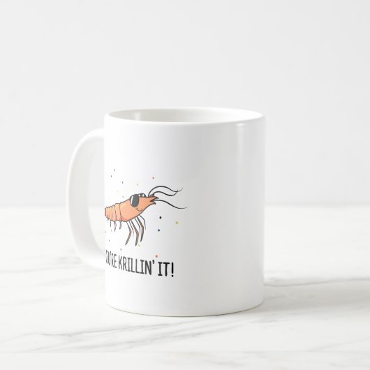 Du bist Krillin It Funny Krill Pun Kaffeetasse (Vorderseite Links)
