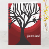 Du bist Liebesvögel Rot Schwarz Karte (Gelbe Blume)