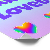 Du bist liebte Regenbogenherzen Poster (Ecke)
