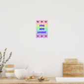Du bist liebte Regenbogenherzen Poster (Küche)