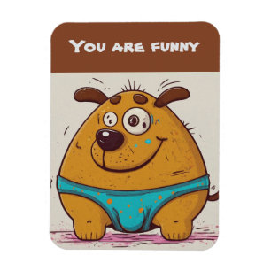 Du bist lustig Add your text Comic dog Magnet