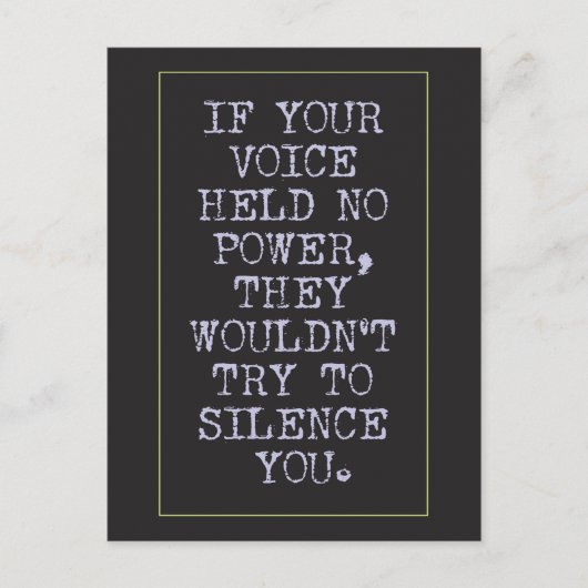 Du bist mächtig, schweige nicht postkarte (Vorderseite)