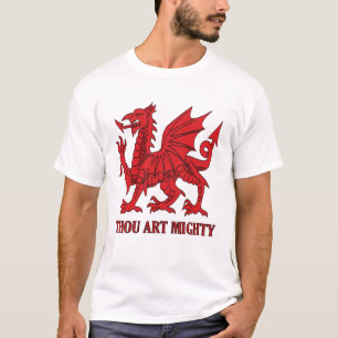 Du bist mächtiger roter Drache walisischer Rugby T-Shirt