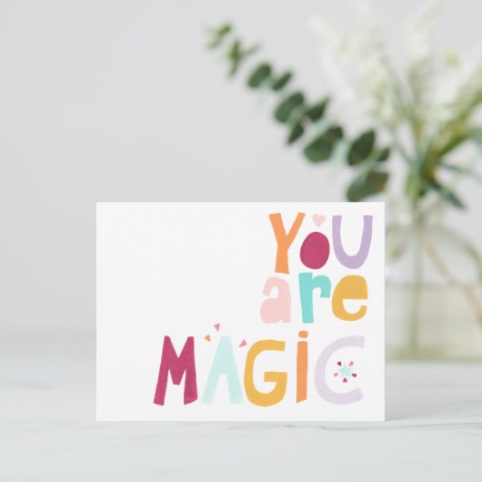 Du bist Magie Postkarte (Stehend Vorderseite)