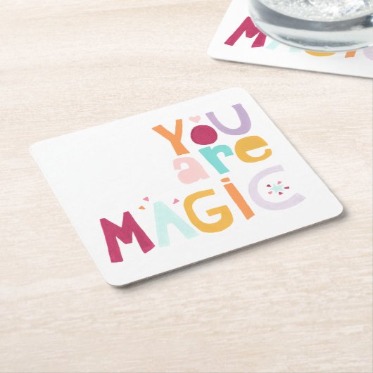 Du bist Magie Rechteckiger Pappuntersetzer (angewinkelt)