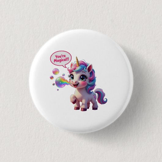 Du bist magisch! Einhorn Button (Vorderseite)