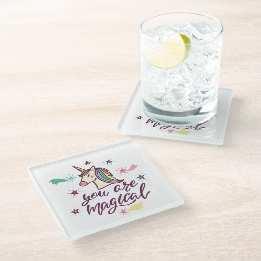 Du bist magisch glasuntersetzer (Schrägansicht)