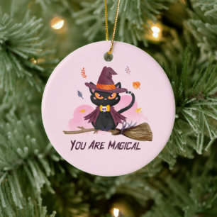 Du bist magische Hexenkatze Keramik Ornament