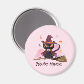 Du bist magische Hexenkatze Magnet (Vorderseite/Rückseite)