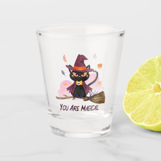 Du bist magische Hexenkatze Schnapsglas (Vorderseite)