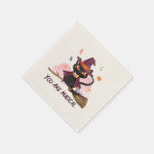 Du bist magische Hexenkatze Serviette (Ecke)