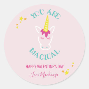 Du bist magischer Einhorn-Valentinstag Runder Aufkleber