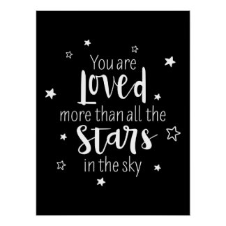 Du bist mehr geliebt als alle Sterne am Himmel Poster