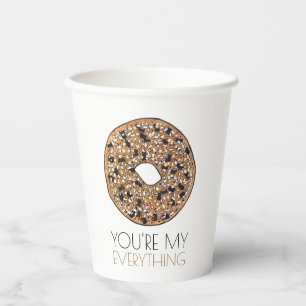 Du bist mein Alles Bagel Frühstücks Food Liebe Pappbecher