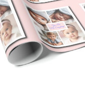 Du bist mein Alles FotoCollage auf Rosa Geschenkpapier (Rolleneckpunkt)