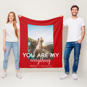 Du bist mein Alles Paar Foto Red Custom Fleecedecke