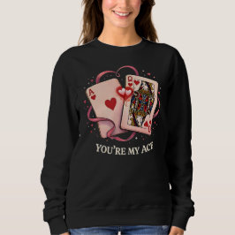 Du bist mein Ass: Vintage Herz-Dame Spielkarte Sweatshirt