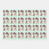 Du bist mein Baby-Alles-Foto auf Grün Geschenkpapier Set (Vorderseite 2)