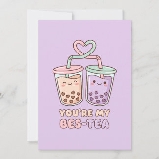 Du bist mein Bes-Tea - Süße Bubble Tea Valentinsta Feiertagskarte