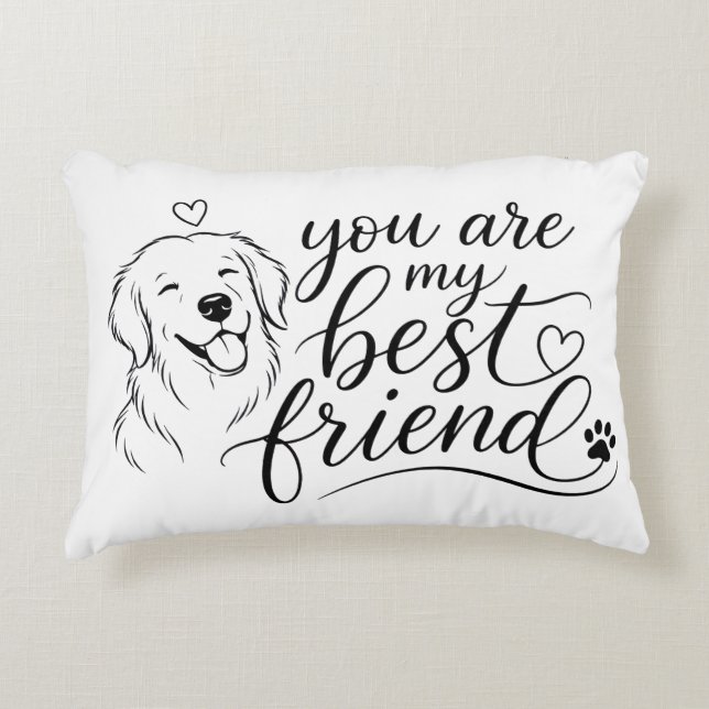 Du bist mein bester Freund Hunde-Design Dekokissen (Vorderseite)