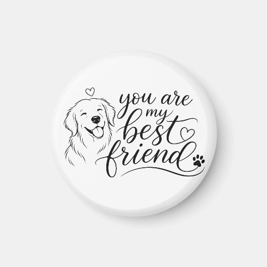Du bist mein bester Freund Hunde-Design Magnet (Vorne)