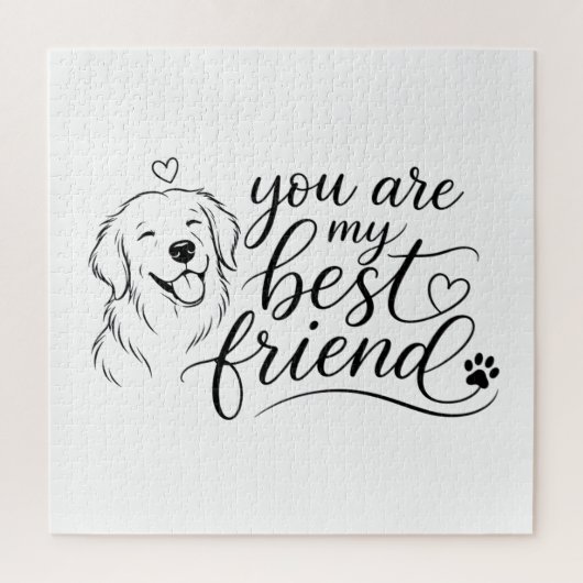 Du bist mein bester Freund Hunde-Design Puzzle (Vertikal)