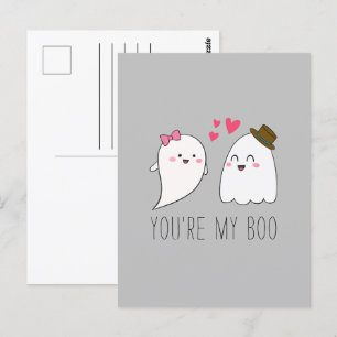 Du bist mein Boo Halloween Kawaii Geist Süß Postkarte