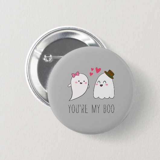 Du bist mein Boo Halloween Kawaii Ghost Niedlich G Button (Vorne & Hinten)