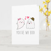 Du bist mein Boo Halloween Kawaii Ghost Niedlich Karte (Gelbe Blume)