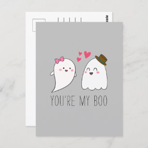 Du bist mein Boo Halloween Kawaii Ghost Niedlich Postkarte