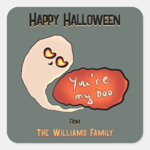 Du bist mein Boo Süßes Halloween Quadratischer Aufkleber