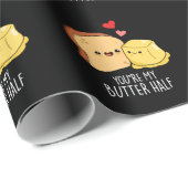 Du bist mein Butter halb Funny Toast Pun Dark BG Geschenkpapier (Rolleneckpunkt)