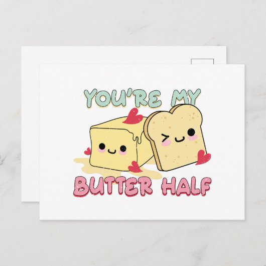 Du bist mein Butter halb Puff Postkarte (Vorne/Hinten)