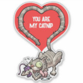 Du bist mein Catnip Funny Valentine's Cat Cartoon Aufkleber (Vorderseite)
