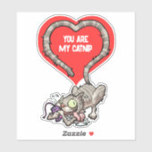 Du bist mein Catnip Funny Valentine's Cat Cartoon Aufkleber (Blatt)