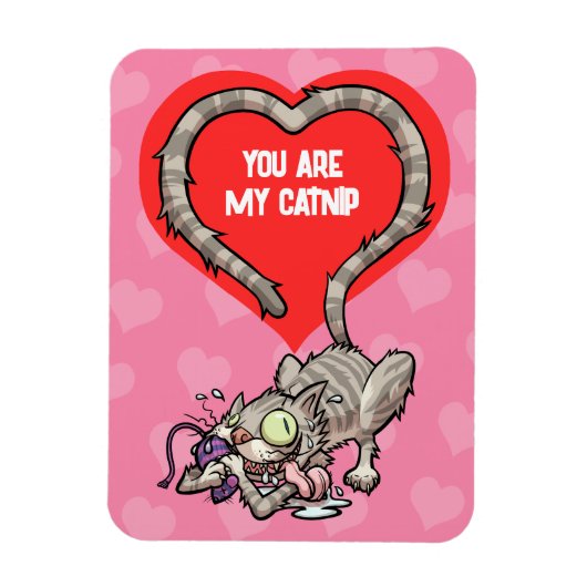 Du bist mein Catnip Funny Valentine's Cat Cartoon Magnet (Vertikal)