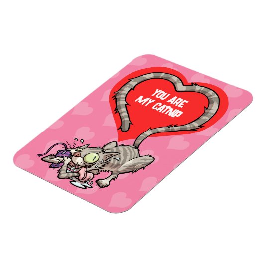 Du bist mein Catnip Funny Valentine's Cat Cartoon Magnet (Linke Seite)