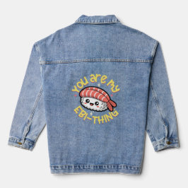 Du bist mein Ebi-Ding gelber Text Sushi Jeansjacke