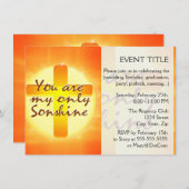 Du bist mein einziger Sonnenschein mit Kreuz Einladung (Vorne/Hinten)