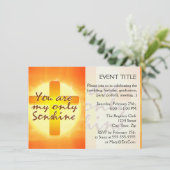 Du bist mein einziger Sonnenschein mit Kreuz Einladung (Stehend Vorderseite)