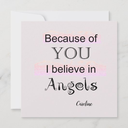 Du bist mein Engel Karte (Rückseite)