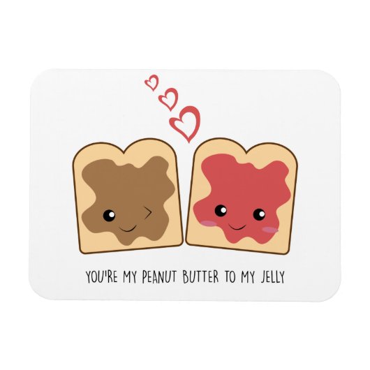 Du bist mein Erdnussbutter zu meinem Jelly Kawaii Magnet (Horizontal)