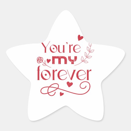 Du bist mein ewiges Valentinstag-Geschenk Stern-Aufkleber (Vorderseite)
