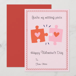 Du bist mein fehlendes Stück Lustiger Valentinstag Feiertagskarte