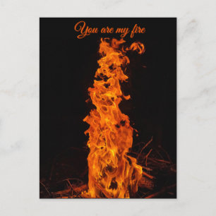 "Du bist mein Feuer" Romantisches Lagerfeuer-Foto Postkarte
