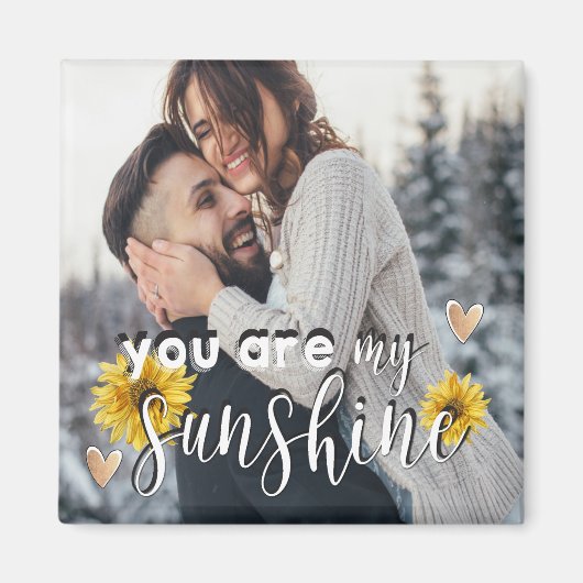 Du bist mein Foto mit gelben Sonnenblumen Magnet (Vorne)