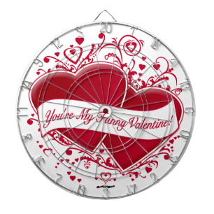 Du bist mein Funny Valentine! Rote Herzen Dartscheibe